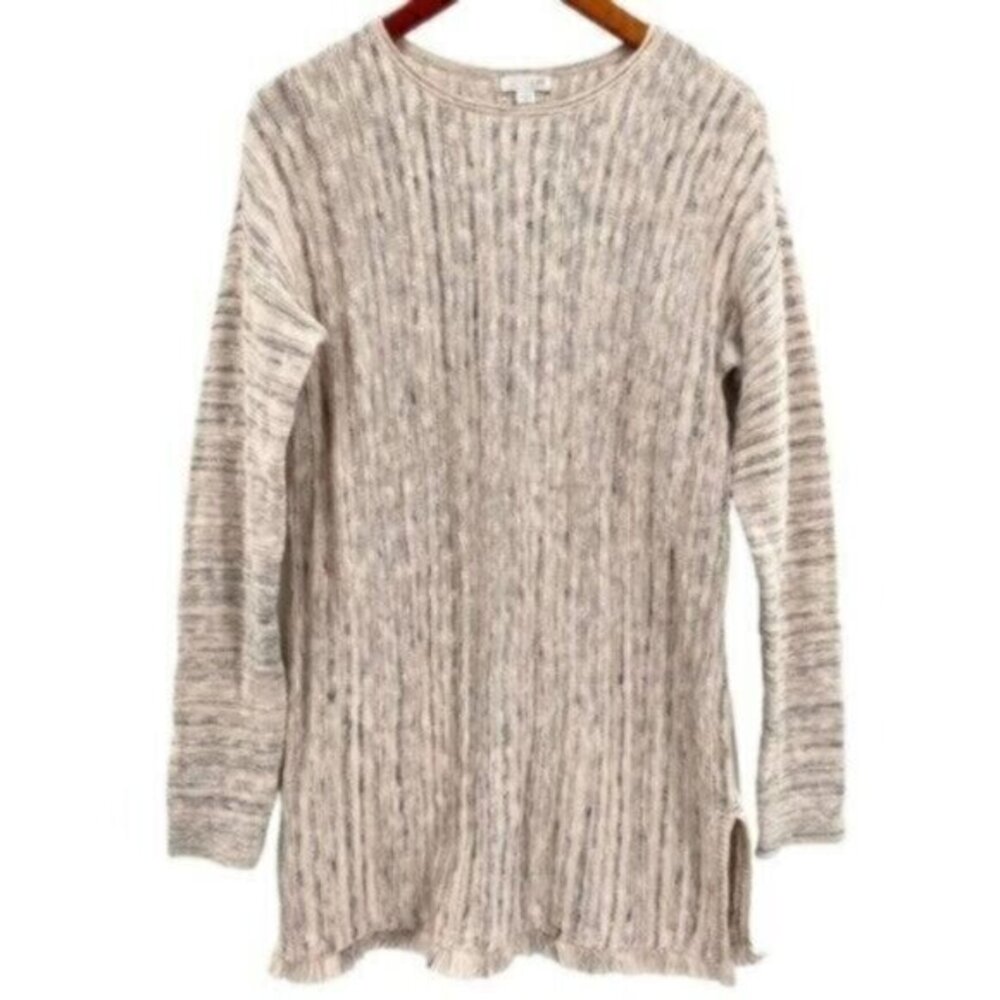 J. Jill Womens Marled Fisherman Knit Sweater Button Back